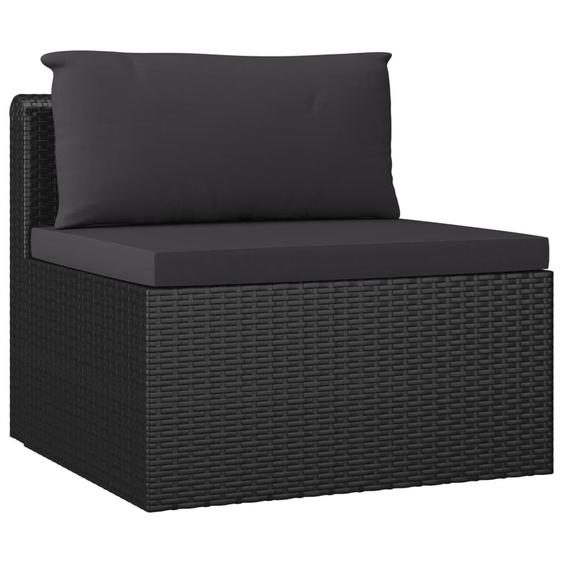 9 Piece Garden Lounge Set with Cushions Poly Rattan Black Payday Deals