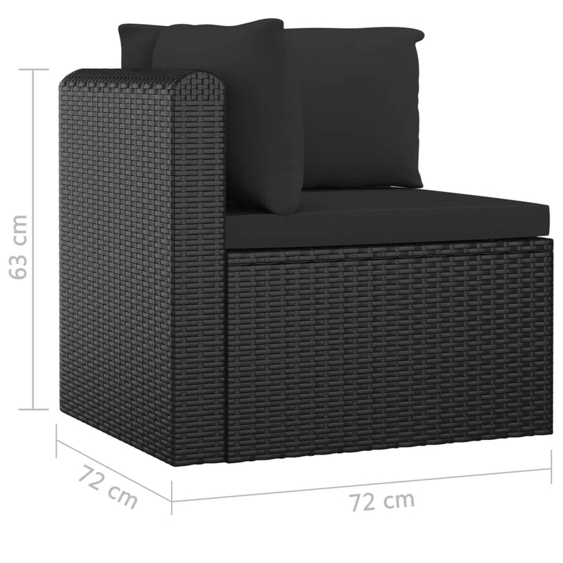 9 Piece Garden Lounge Set with Cushions Poly Rattan Black Payday Deals