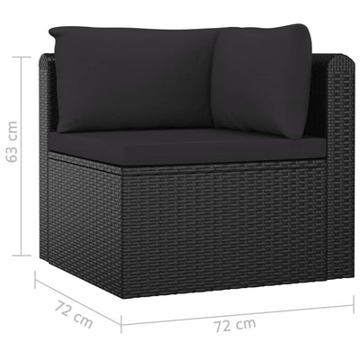 9 Piece Garden Lounge Set with Cushions Poly Rattan Black Payday Deals