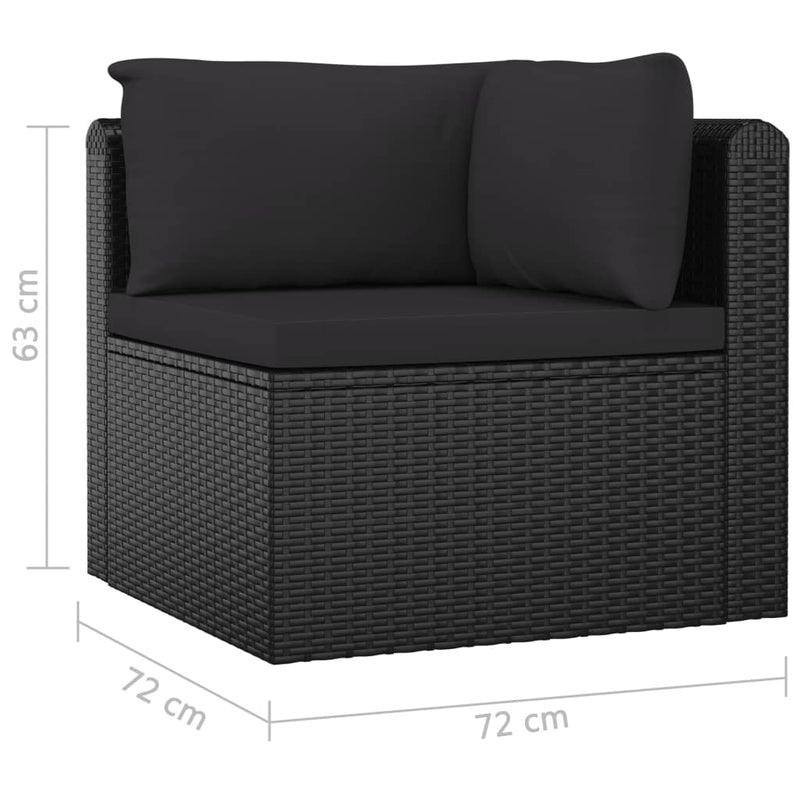 9 Piece Garden Lounge Set with Cushions Poly Rattan Black Payday Deals