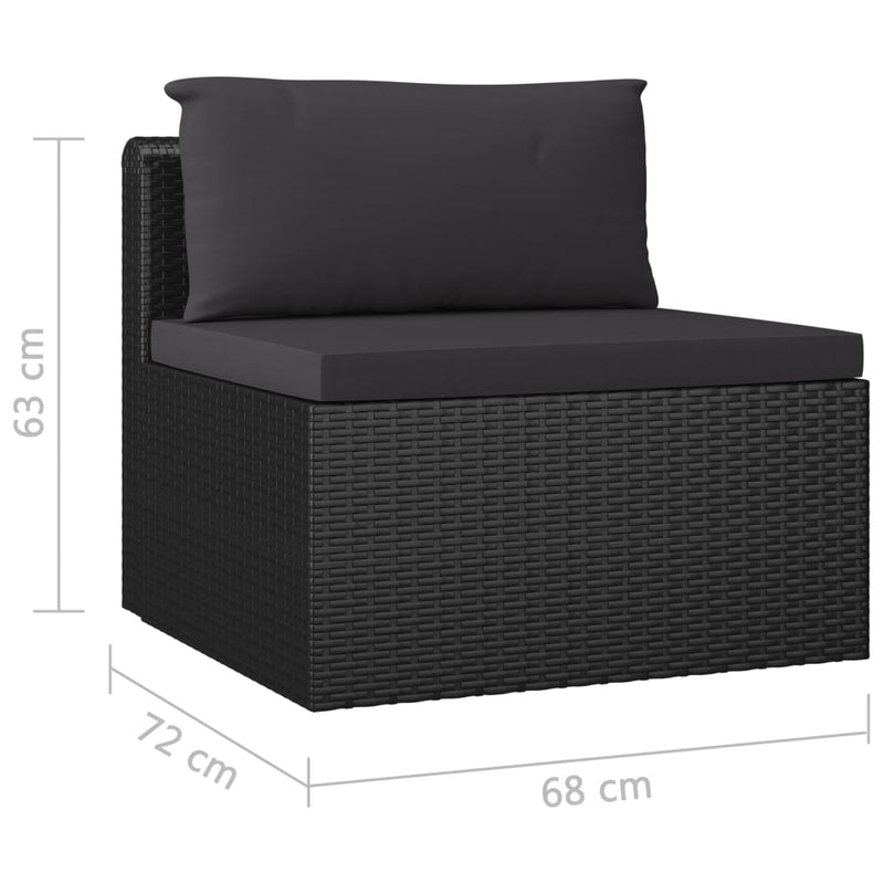 9 Piece Garden Lounge Set with Cushions Poly Rattan Black Payday Deals