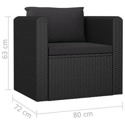 9 Piece Garden Lounge Set with Cushions Poly Rattan Black Payday Deals