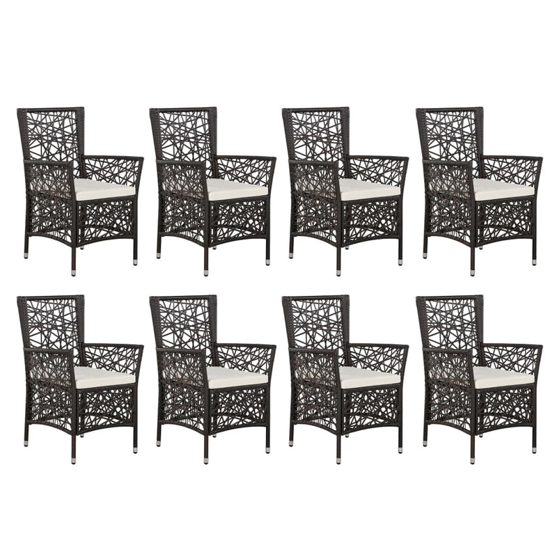 9 Piece Outdoor Dining Set Poly Rattan Brown Payday Deals