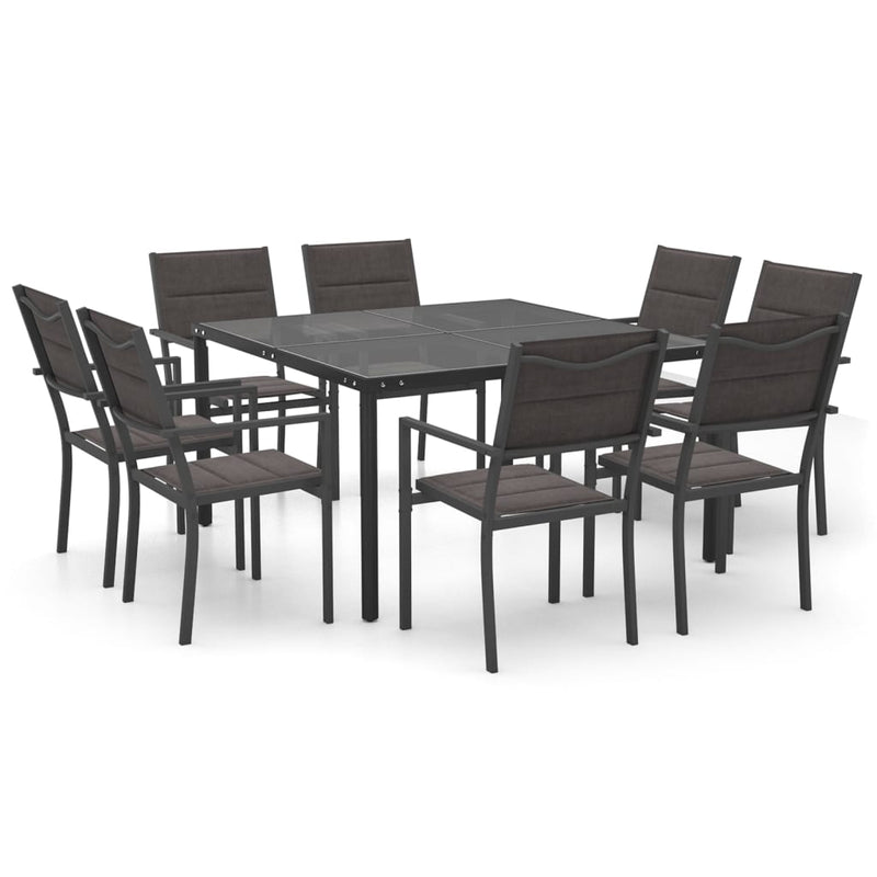 9 Piece Outdoor Dining Set Steel Payday Deals