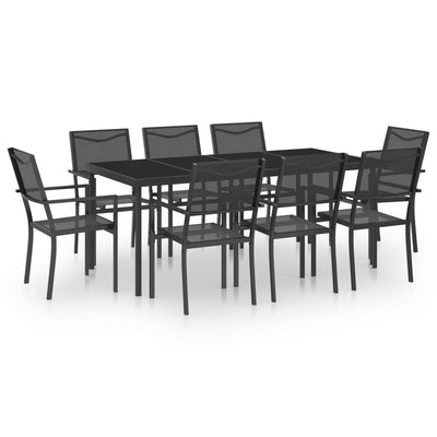 9 Piece Outdoor Dining Set Steel Payday Deals