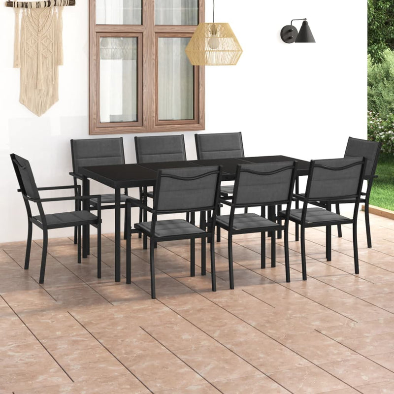 9 Piece Outdoor Dining Set Steel Payday Deals