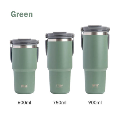 900ML Green Stainless Steel Travel Mug with Leak-proof 2-in-1 Straw and Sip Lid, Vacuum Insulated Coffee Mug for Car, Office, Perfect Gifts, Keeps Liquids Hot or Cold Payday Deals