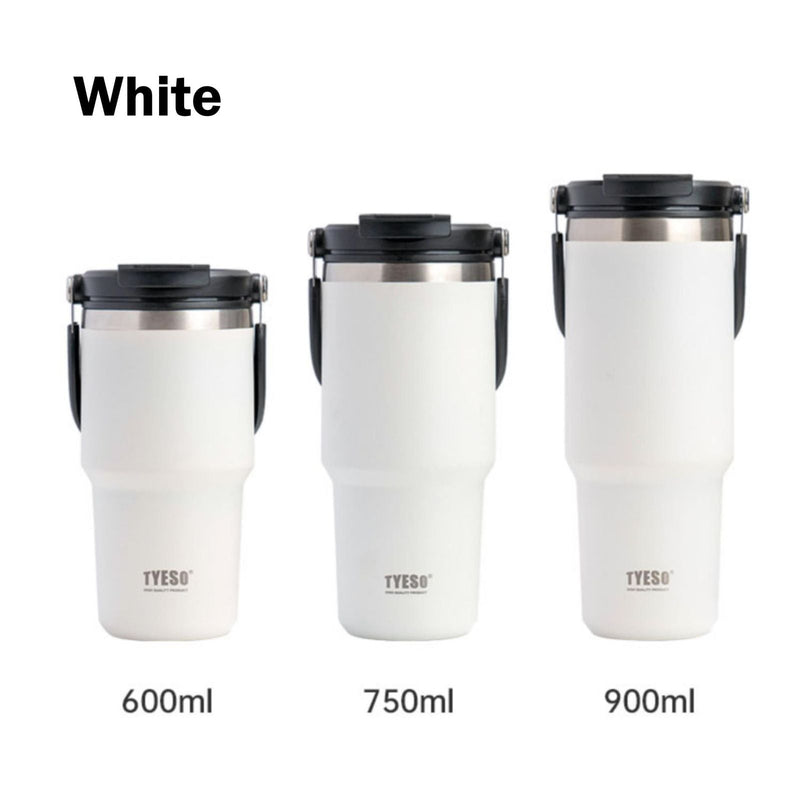 900ML White Stainless Steel Travel Mug with Leak-proof 2-in-1 Straw and Sip Lid, Vacuum Insulated Coffee Mug for Car, Office, Perfect Gifts, Keeps Liquids Hot or Cold Payday Deals