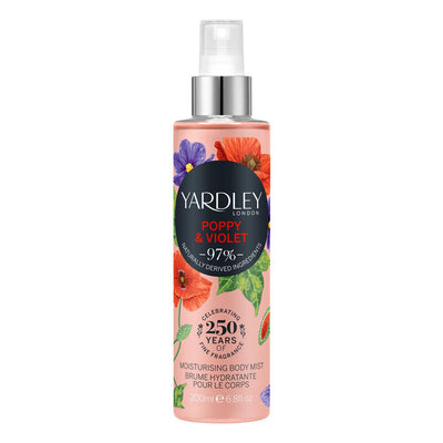Yardley London Poppy & Violet Moisturising Body Mist Spray Women Fragrance 200ml
