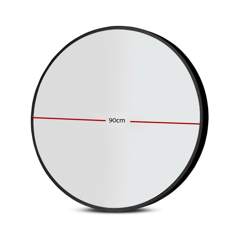 90CM Wall Mirror Bathroom Makeup Mirror Round Frameless Polished