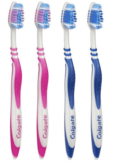 Colgate Clean Soft Manual Toothbrush Zigzag Soft V Shape - 1 Pack of 4