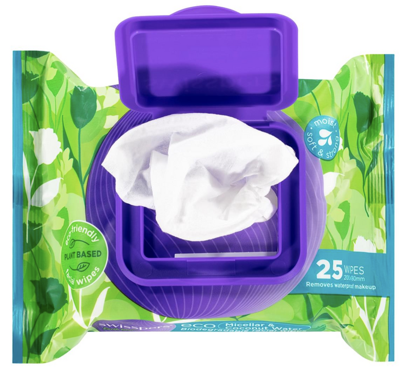 Swisspers Eco Biodegrable Facial Wipes Micellar & Coconut Water - 1 Pack 25