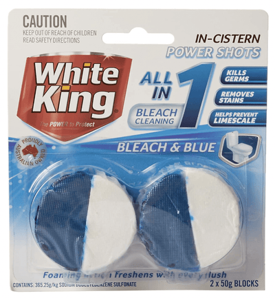 White King All In One Bleach Cleaning In-Cistern Power Shots - Bleach and Blue