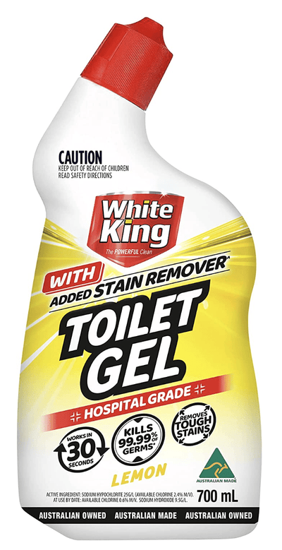 White King Toilet Gel With Added Stain Remover Hospital Grade 700ml - Lemon
