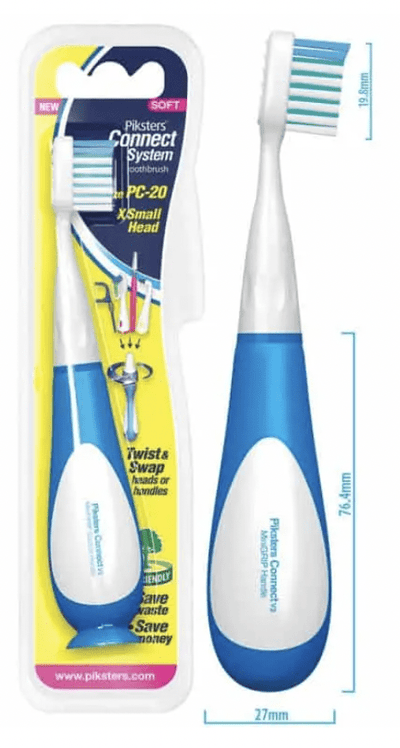 Piksters Toothbrush Connect System Extra Small Head Soft Plus Mini Grip Handle
