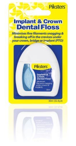 Piksters 30m Dental Floss with Fluoride Implants & Crown Teeth Cleaner