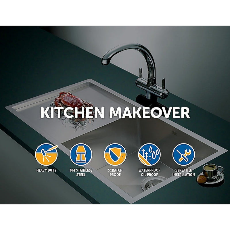 960x450mm Handmade Stainless Steel Undermount / Topmount Kitchen Sink with Waste Payday Deals