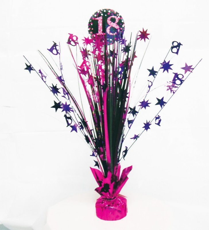 Pink Sparkling Celebration 18th Birthday Centerpiece Spray Decoration