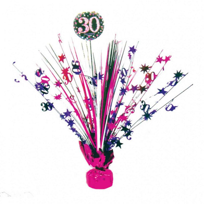 Pink Sparkling Celebration 30th Birthday Centerpiece Spray Decoration