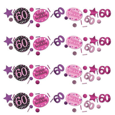 60th Birthday Pink Celebration Confetti