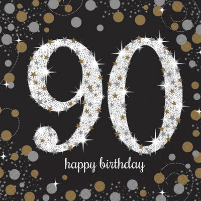 90th Birthday Sparkling Celebration Lunch Napkins 16 Pack