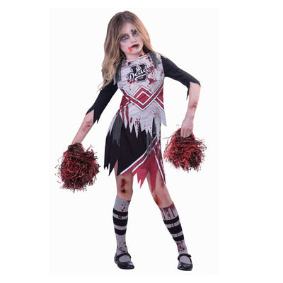 Halloween Zombie Cheerleader Costume Girls 5-6 Years