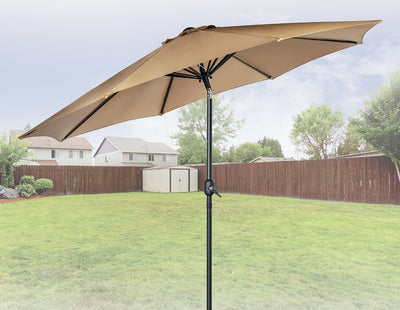 9FT Patio Umbrella Outdoor Garden Table Umbrella with 8 Sturdy Ribs Payday Deals