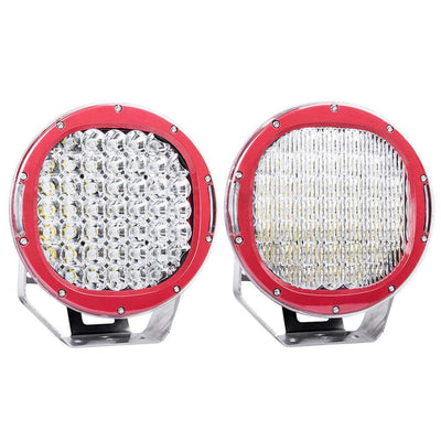 9inch 225W CREE LED Spot LED Driving Lights Offroad Round Spotlights RED