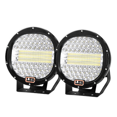Pair 9inch CREE LED Driving Lights Spotlights Spot Flood Combo 4x4