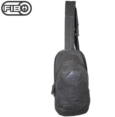 FIB Waxed Canvas Crossbody Bag Messenger Travel w Adjustable Shoulder Strap - Olive