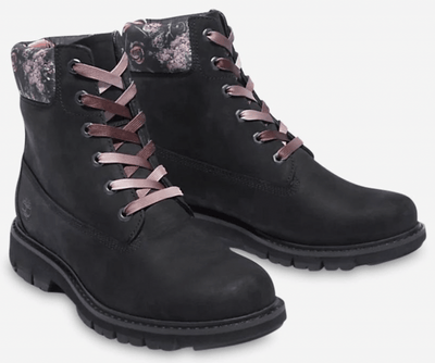 Timberland Womens Lucia Way 6" Charm Waterproof Leather Boot - Black Nubuck