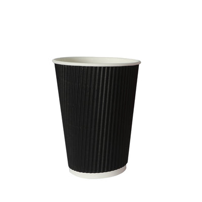 50 Pcs 12oz Disposable Takeaway Coffee Paper Cups Triple Wall Take Away w Lids - Payday Deals