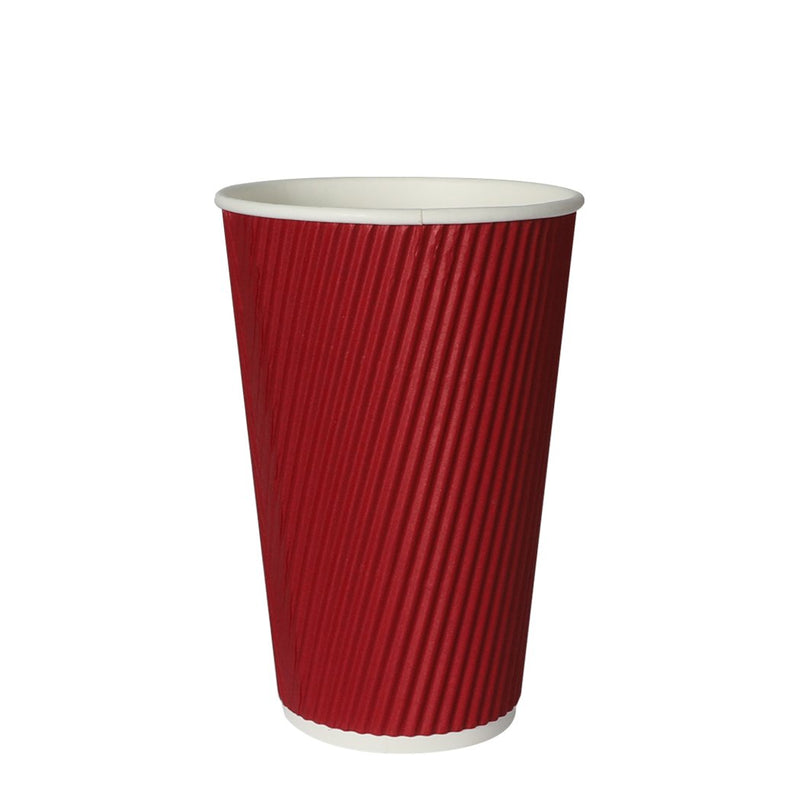 100 Pcs 16oz Disposable Takeaway Coffee Paper Cups Triple Wall Take Away w Lids - Payday Deals