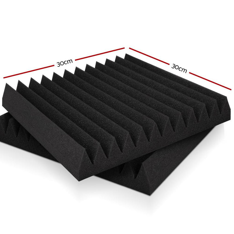 Alpha 20pcs Acoustic Foam Panels Tiles Studio Sound Absorbtion Wedge 30X30CM - Payday Deals