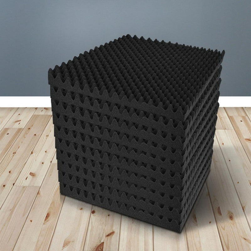 Alpha 20pcs Acoustic Foam Panels Studio Sound Absorption Eggshell 50x50CM - Payday Deals