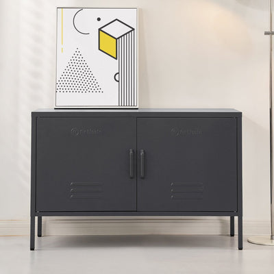 ArtissIn Buffet Sideboard Locker Metal Storage Cabinet - BASE Charcoal