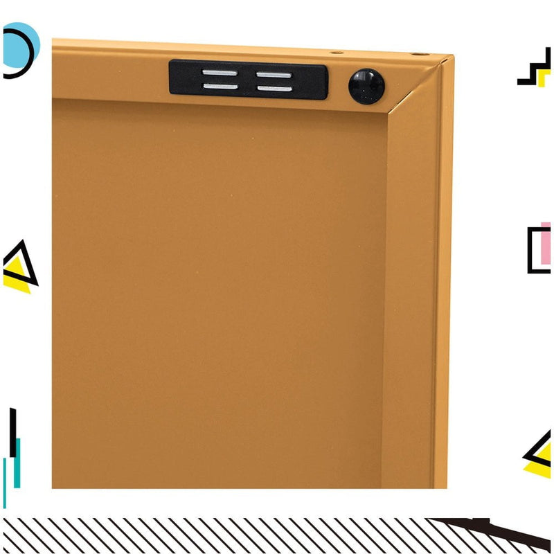 ArtissIn Buffet Sideboard Locker Metal Storage Cabinet - BASE Yellow