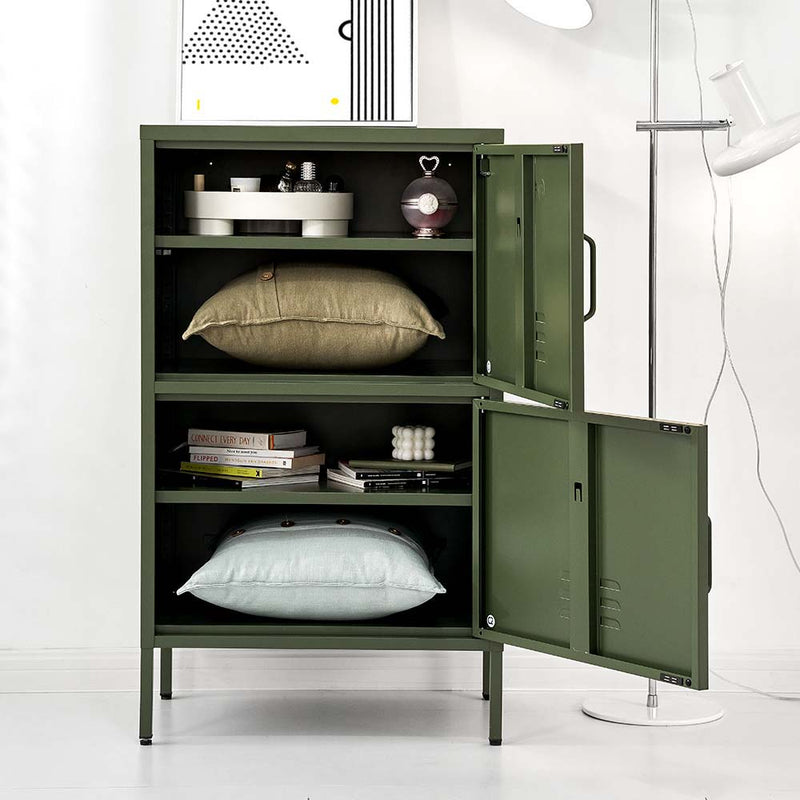 ArtissIn Double Storage Cabinet Shelf Organizer Bedroom Green - Payday Deals