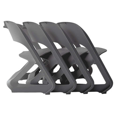 ArtissIn Set of 4 Dining Chairs Office Cafe Lounge Seat Stackable Plastic Leisure Chairs Grey - Payday Deals