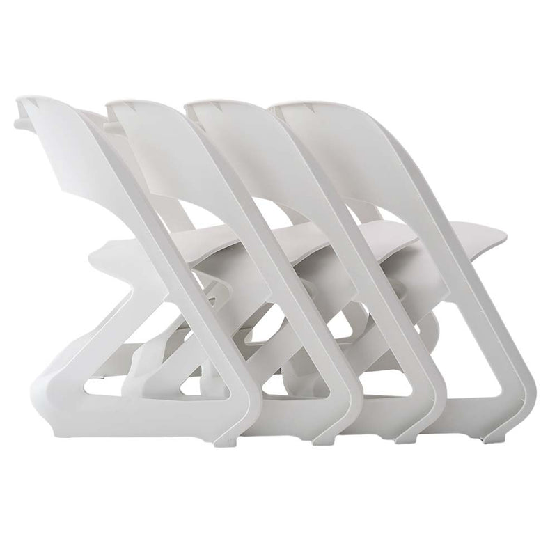 ArtissIn Set of 4 Dining Chairs Office Cafe Lounge Seat Stackable Plastic Leisure Chairs White - Payday Deals