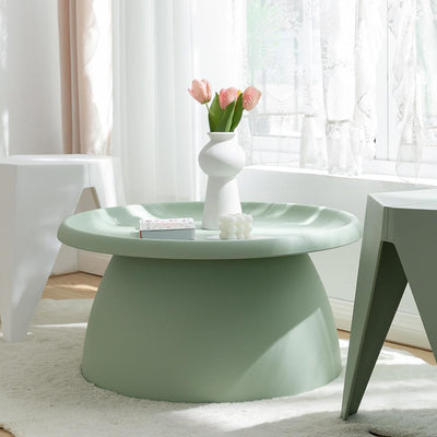 ArtissIn Coffee Table Mushroom Nordic Round Large Side Table 70CM Green - Payday Deals