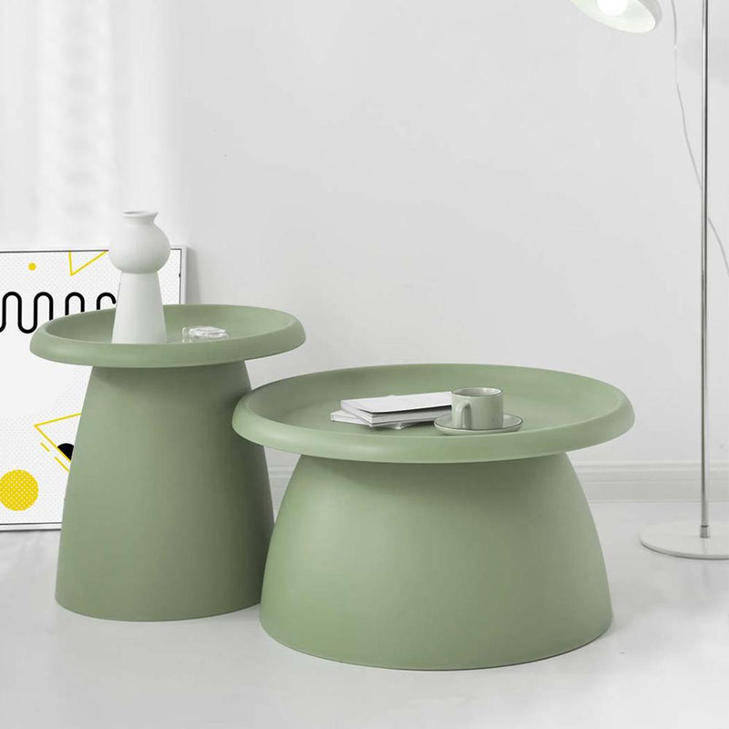 ArtissIn Coffee Table Mushroom Nordic Round Large Side Table 70CM Green - Payday Deals