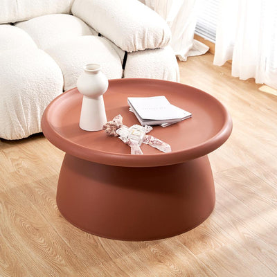ArtissIn Coffee Table Mushroom Nordic Round Large Side Table 70CM Red - Payday Deals