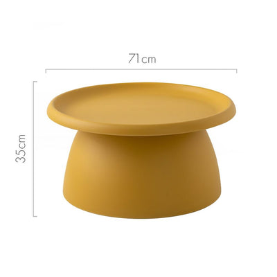 ArtissIn Coffee Table Mushroom Nordic Round Large Side Table 70CM Yellow - Payday Deals