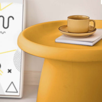 ArtissIn Coffee Table Mushroom Nordic Round Small Side Table 50CM Yellow - Payday Deals