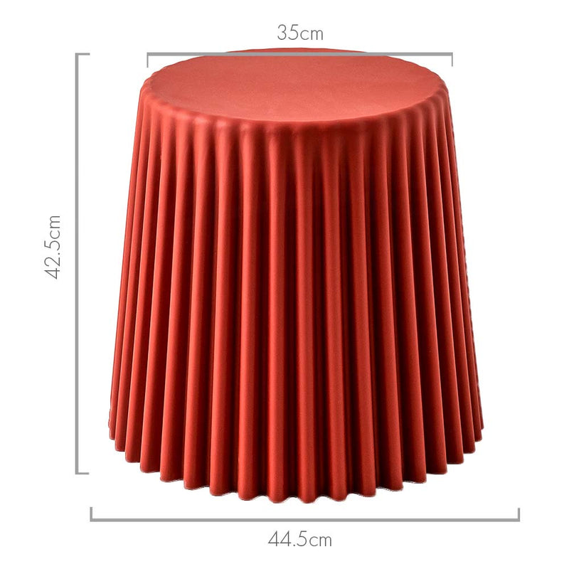 ArtissIn Set of 2 Cupcake Stool Plastic Stacking Bar Stools Dining Chairs Kitchen Red - Payday Deals