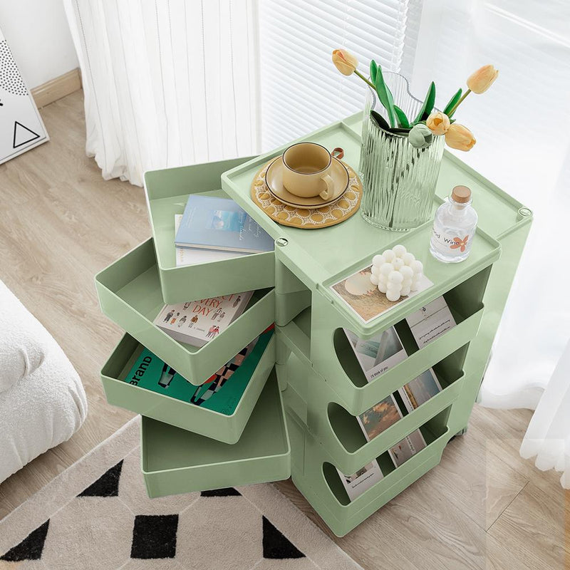 ArtissIn Bedside Table Side Tables Nightstand Organizer Replica Boby Trolley 5Tier Green - Payday Deals