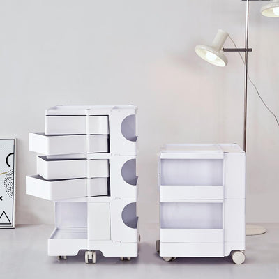 ArtissIn Bedside Table Side Tables Nightstand Organizer Replica Boby Trolley 3Tier White - Payday Deals