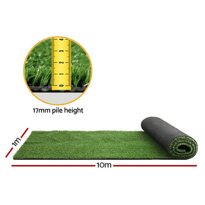 Primeturf Artificial Grass Synthetic 20 SQM Fake Lawn 17mm 1X10M - Payday Deals