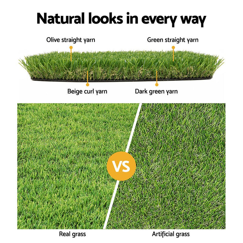 Primeturf Artificial Grass Synthetic Fake 20SQM Turf Plastic Plant Lawn 20mm - Payday Deals